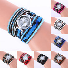 luxury Fashion 8 Colors Elegance Wrap Around Fashion Weave Leather Bracelet Lady Womans Ladies Casual Dress Wrist Watch J4U66