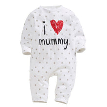 Funny born Baby Cotton Long Sleeve Rompers Love Mummy Daddy Clothes Y2 J4U66