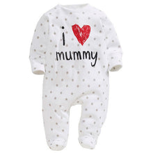 Funny born Baby Cotton Long Sleeve Rompers Love Mummy Daddy Clothes Y2 J4U66