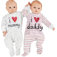 funnyborn baby cotton long sleeve rompers love mummy daddy clothes J4U66
