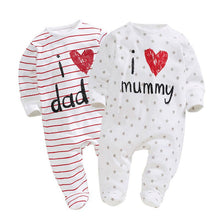 funnyborn baby cotton long sleeve rompers love mummy daddy clothes J4U66