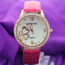 Brand8 Colors Watches Elegant 4 Heart Diamond Woman PU Leather Strap Quartz Watch Womens Wrist Watch Montres Relogio Feminino J4U66