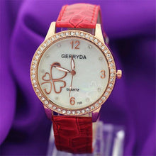 Brand8 Colors Watches Elegant 4 Heart Diamond Woman PU Leather Strap Quartz Watch Womens Wrist Watch Montres Relogio Feminino J4U66