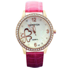 Brand8 Colors Watches Elegant 4 Heart Diamond Woman PU Leather Strap Quartz Watch Womens Wrist Watch Montres Relogio Feminino J4U66