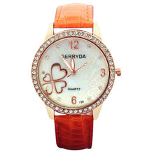 Brand8 Colors Watches Elegant 4 Heart Diamond Woman PU Leather Strap Quartz Watch Womens Wrist Watch Montres Relogio Feminino J4U66