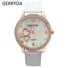 Brand8 Colors Watches Elegant 4 Heart Diamond Woman PU Leather Strap Quartz Watch Womens Wrist Watch Montres Relogio Feminino J4U66