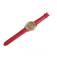 Brand Elegant Retro Design Leather Band Luxury Crystal Analog Quartz Clock Ladies Gift Rhinestone Watch Reloj For Girls J4U66