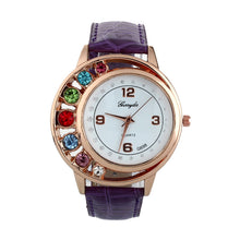 Brand Watches Elegant 7 Colors Diamond Woman Dress PU Leather Strap Bracelet Quartz Watch Womens Wrist Watch lady watches J4U66