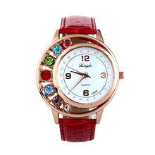 Brand Watches Elegant 7 Colors Diamond Woman Dress PU Leather Strap Bracelet Quartz Watch Womens Wrist Watch lady watches J4U66
