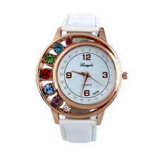 Brand Watches Elegant 7 Colors Diamond Woman Dress PU Leather Strap Bracelet Quartz Watch Womens Wrist Watch lady watches J4U66