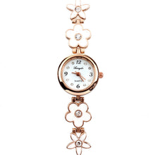 Brand Watches Elegant Flowers Diamond Woman Dress Alloy Strap Bracelet Quartz Watch Womens Wrist Watch lady watches J4U66