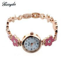Brand Watches Elegant Flowers Diamond Woman Dress Alloy Strap Bracelet Quartz Watch Womens Wrist Watch lady watches J4U66