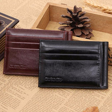 Luxury Business Fashion Men Leather Card Cash Receipt Holder Organizer Bifold Wallet Purse Card&ID Hold J4U66