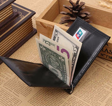 Luxury Business Fashion Men Leather Card Cash Receipt Holder Organizer Bifold Wallet Purse Card&ID Hold J4U66