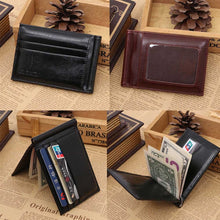 Luxury Business Fashion Men Leather Card Cash Receipt Holder Organizer Bifold Wallet Purse Card&ID Hold J4U66