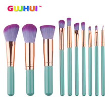 10pc Make Up Foundation Eyebrow Eyeliner Blush Cosmetic Concealer Brushes Professional Powder Brush Makeup Kit Set J4U66