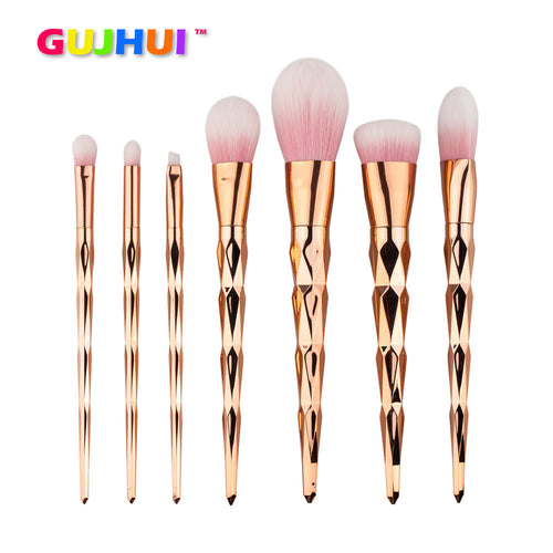 7pc Make Up Foundation Eyebrow Eyeliner Blush Cosmetic Concealer Brushes Professional Foundation Powder Brush Kit Set J4U66