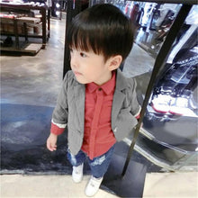 Gentleman Boys Toddlers Cotton Jacket Suit Solid Blazer Kids Jackets Coat Fall Overcoat J4U66
