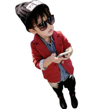 Gentleman Boys Toddlers Cotton Jacket Suit Solid Blazer Kids Jackets Coat Fall Overcoat J4U66
