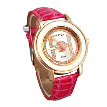 Brand Elegant Business Leather Band Analog H Shape Diamond Ladies dress quartz watch montre femme relogio feminino J4U66