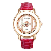 Brand Elegant Business Leather Band Analog H Shape Diamond Ladies dress quartz watch montre femme relogio feminino J4U66