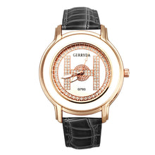Brand Elegant Business Leather Band Analog H Shape Diamond Ladies dress quartz watch montre femme relogio feminino J4U66