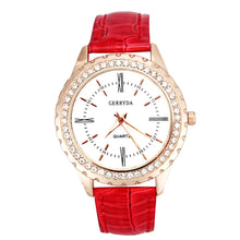 Brand Elegant Business Leather Band Analog Rhinestone Diamond Ladies dress quartz watch montre femme relogio feminino J4U66