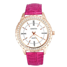 Brand Elegant Business Leather Band Analog Rhinestone Diamond Ladies dress quartz watch montre femme relogio feminino J4U66