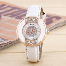 Brand Elegant Leather Band Stainless Steel Sport Analog Diamond women Ladies dress quartz watch montre femme relogio feminino J4U66