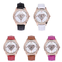 Brand Elegant Simpls Leather Band Alloy Analog Diamond imperial crown Ladies dress quartz watch montre femme relogio feminino J4U66