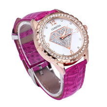 Brand Elegant Simpls Leather Band Alloy Analog Diamond imperial crown Ladies dress quartz watch montre femme relogio feminino J4U66