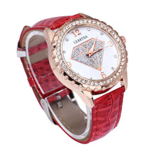 Brand Elegant Simpls Leather Band Alloy Analog Diamond imperial crown Ladies dress quartz watch montre femme relogio feminino J4U66