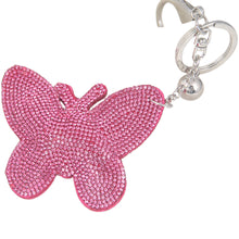 Gift For Lady 2 Colors s Lovely Women Butterfly Keychain Cover Rhinestone Inlaid PU Leather Key Rings J4U66