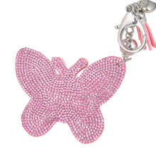 Gift For Lady 2 Colors s Lovely Women Butterfly Keychain Cover Rhinestone Inlaid PU Leather Key Rings J4U66