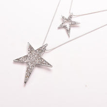 Gifts For Women Lady Jewelry Vintage Double Star Pendants Necklaces Rhineshone Long Sweater Chains Necklace J4U66