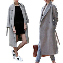 girl women full length long loose trench warm military coat outwear J4U66
