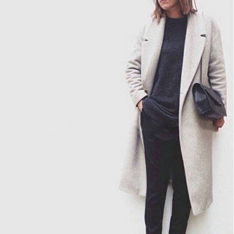 Girl Full Length Long Loose Trench Warm Military Coat Outwear J4U66