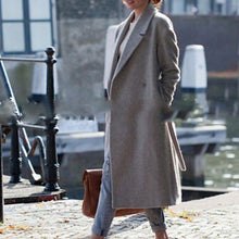 girl women full length long loose trench warm military coat outwear J4U66