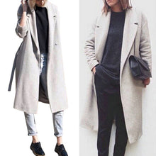 girl women full length long loose trench warm military coat outwear J4U66