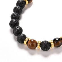 Gold Buddha Skull Elastic Bracelets Beaded Tibet Charm Lucky Bracelets S Black Color Men's Bracelet J4U66