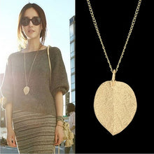 Gold Color Leaf Pendant Necklaces & Pendants For Women Chain Necklace For Women Costume Jewelry J4U66