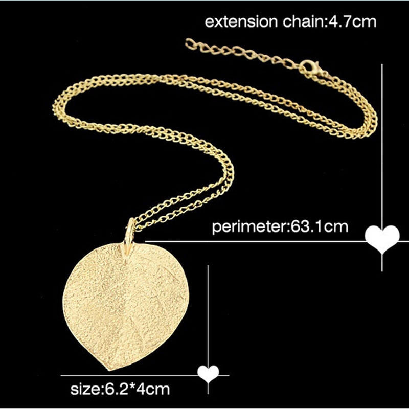Gold Color Leaf Pendant Necklaces & Pendants For Women Chain Necklace For Women Costume Jewelry J4U66