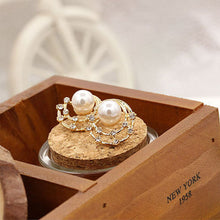 Gold Plated Starry Sky Women Shining Crystal Shell Simulated Pearl Round Stud Earrings  Pearl Earrings J4U66