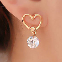 Gold Plated Zircon Crystal Earring Eardrop Earbob Ear Studs Women's Jewelry Gift J4U66