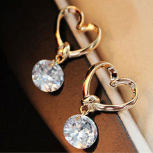Gold Plated Zircon Crystal Earring Eardrop Earbob Ear Studs Women's Jewelry Gift J4U66