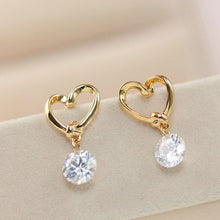 Gold Plated Zircon Crystal Earring Eardrop Earbob Ear Studs Women's Jewelry Gift J4U66
