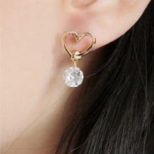 Gold Plated Zircon Crystal Earring Eardrop Earbob Ear Studs Women's Jewelry Gift J4U66