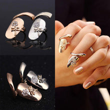 Gold Silver Finger nails Ring With Crystal Dragonfly Fine Jewelry Punk Women Rings Style J4U66