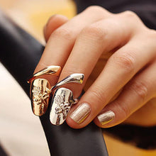 Gold Silver Finger nails Ring With Crystal Dragonfly Fine Jewelry Punk Women Rings Style J4U66