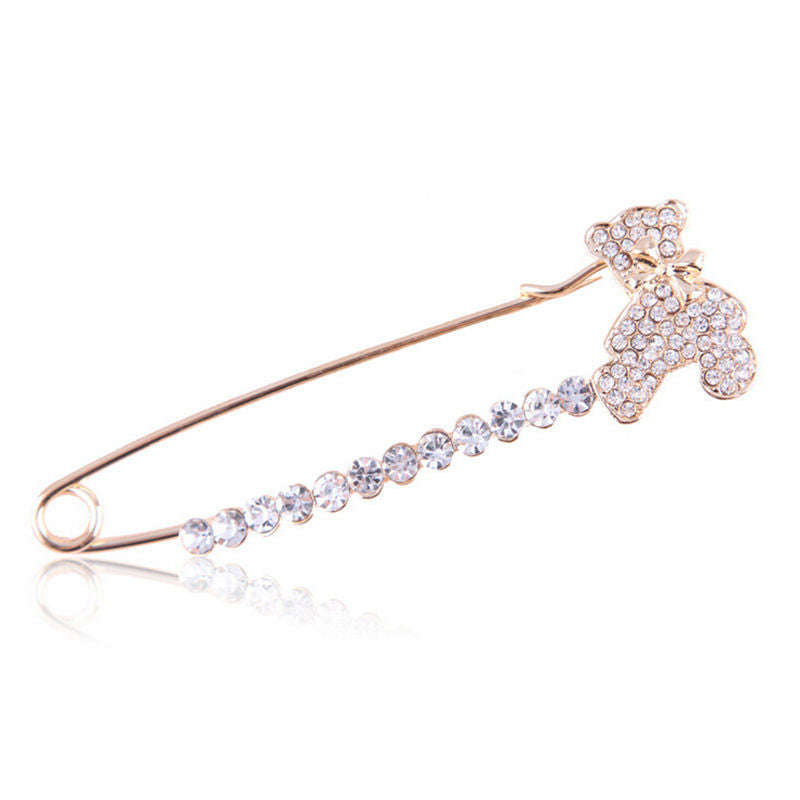 Gold Silver Plated Crystal Brooches Cute Animal Swan Style Women Lovely Brooch S  J4U66